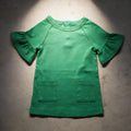Green Ruffle Pocket Top