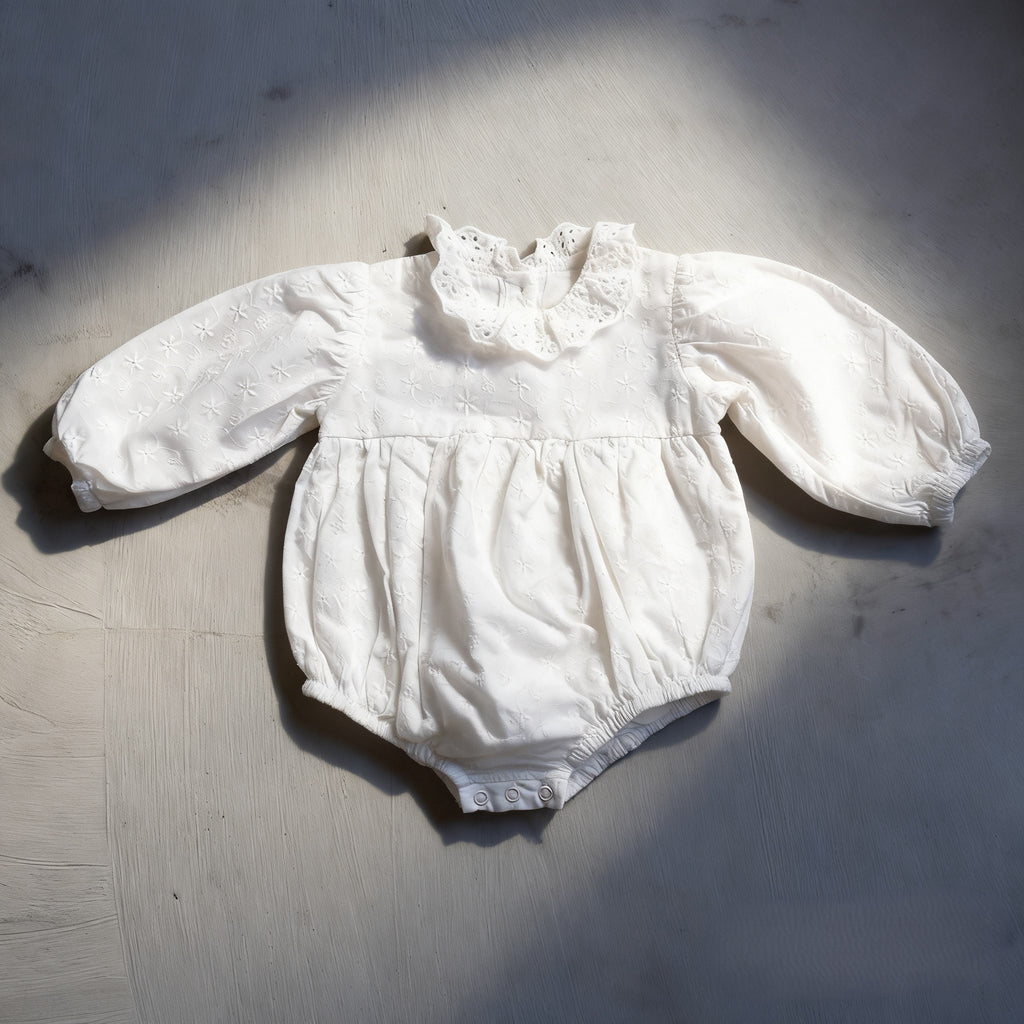 White Bloom Kids Romper