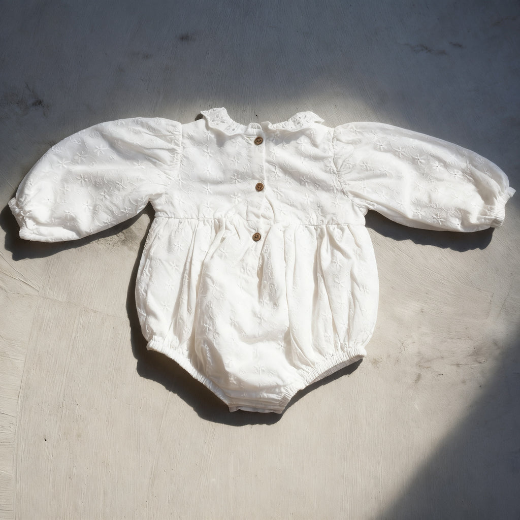 White Bloom Kids Romper