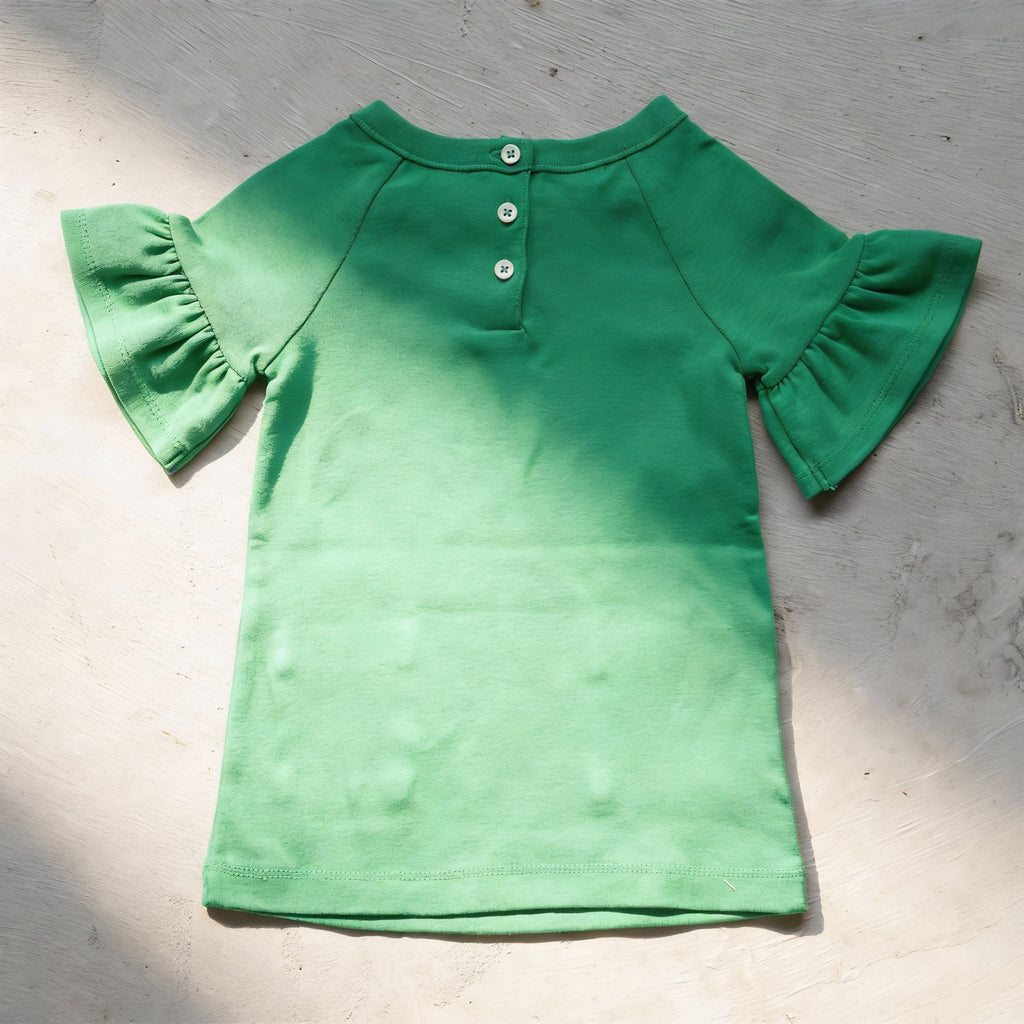Green Ruffle Pocket Top