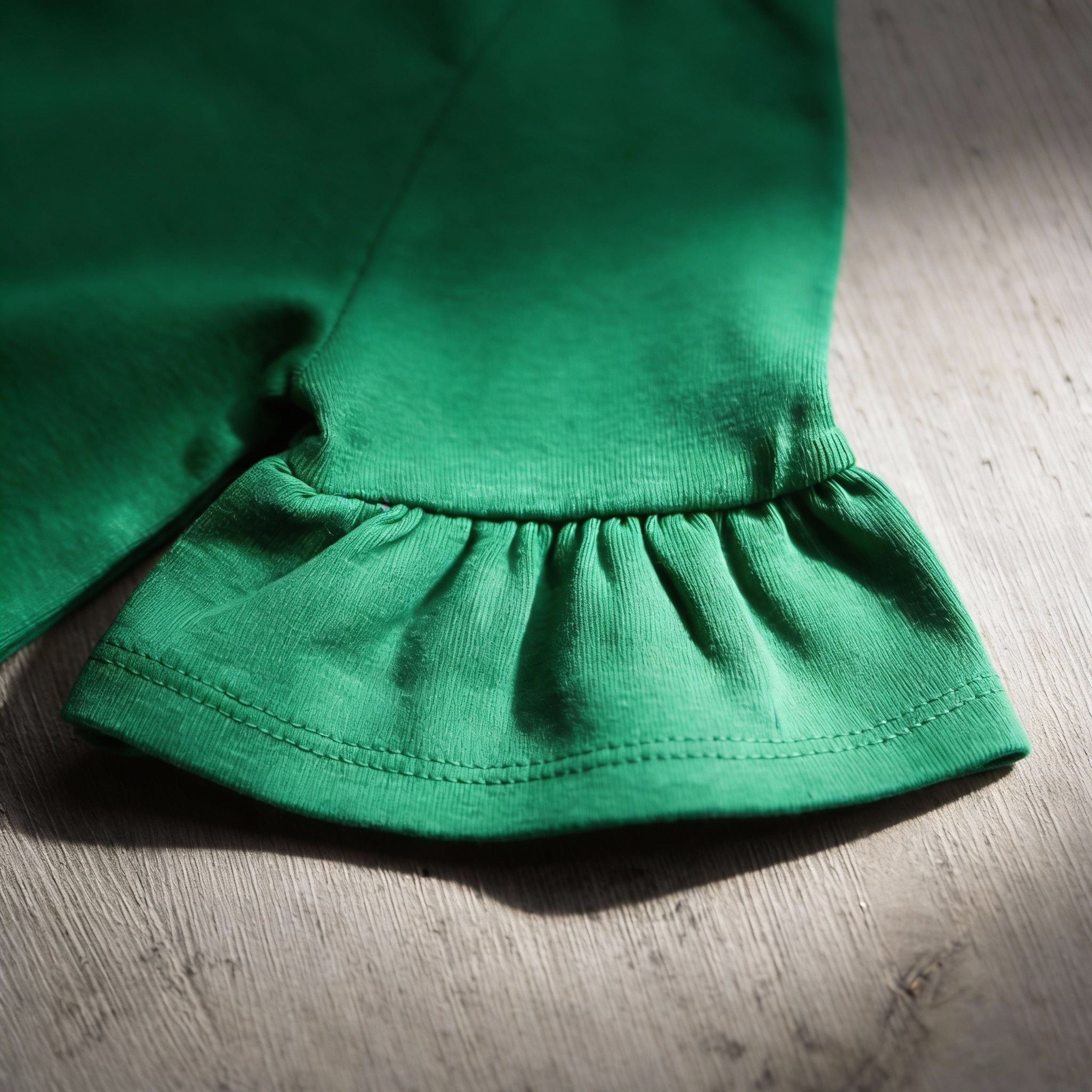 Green Ruffle Pocket Top