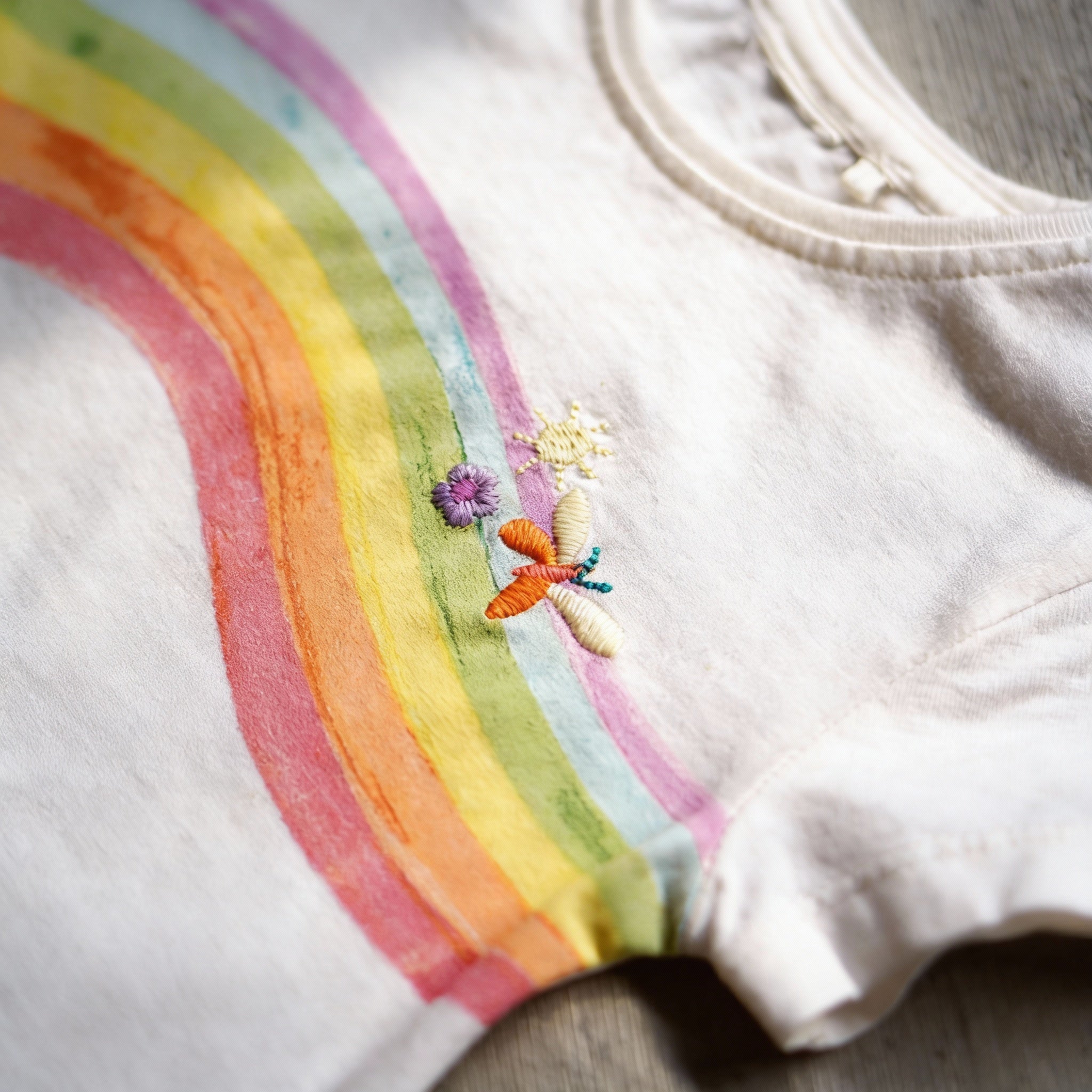 Rainbow Embroidered T-Shirt