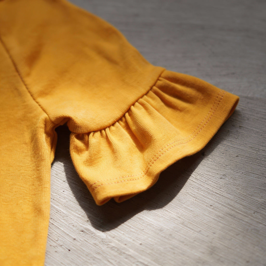 Yellow Ruffle Pocket Top