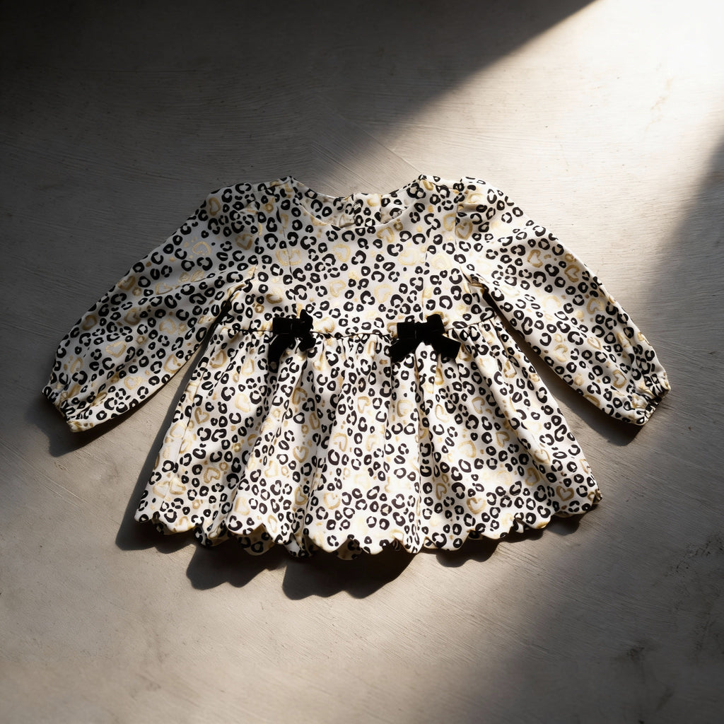 Midnight Leopard Bow Dress