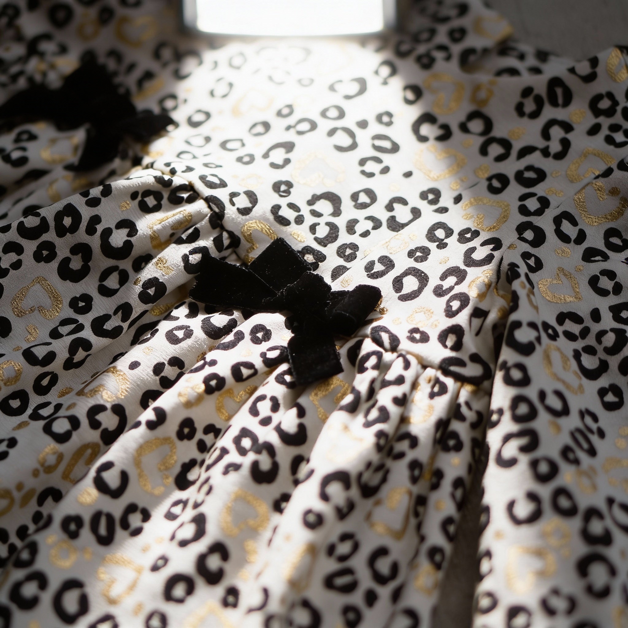Midnight Leopard Bow Dress